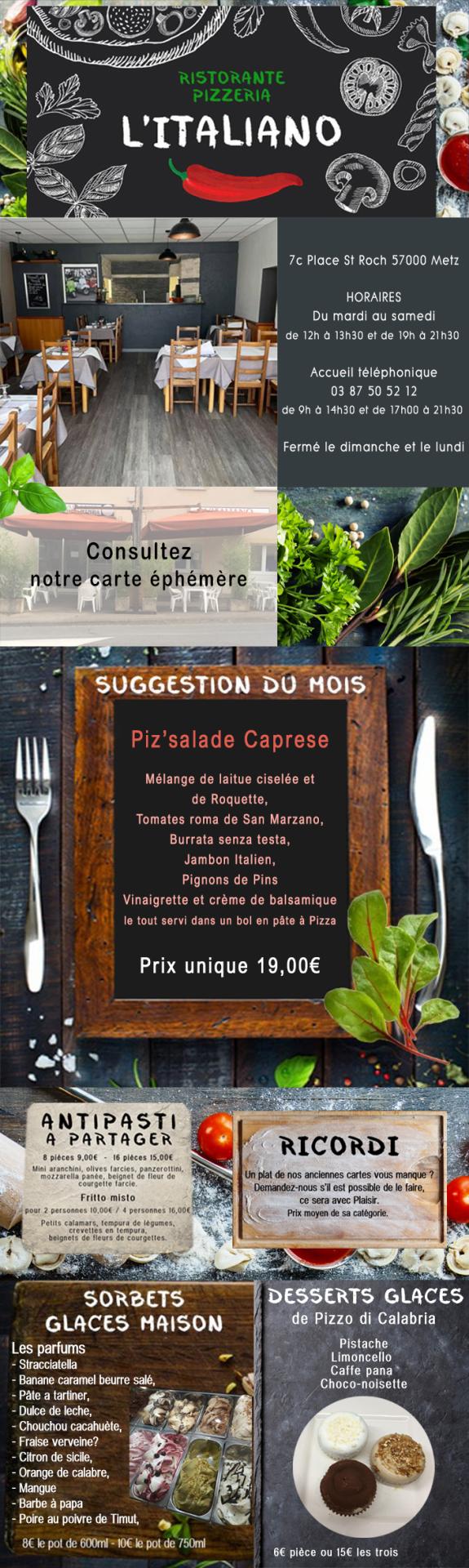 Planche restaurant italiano juillet2024